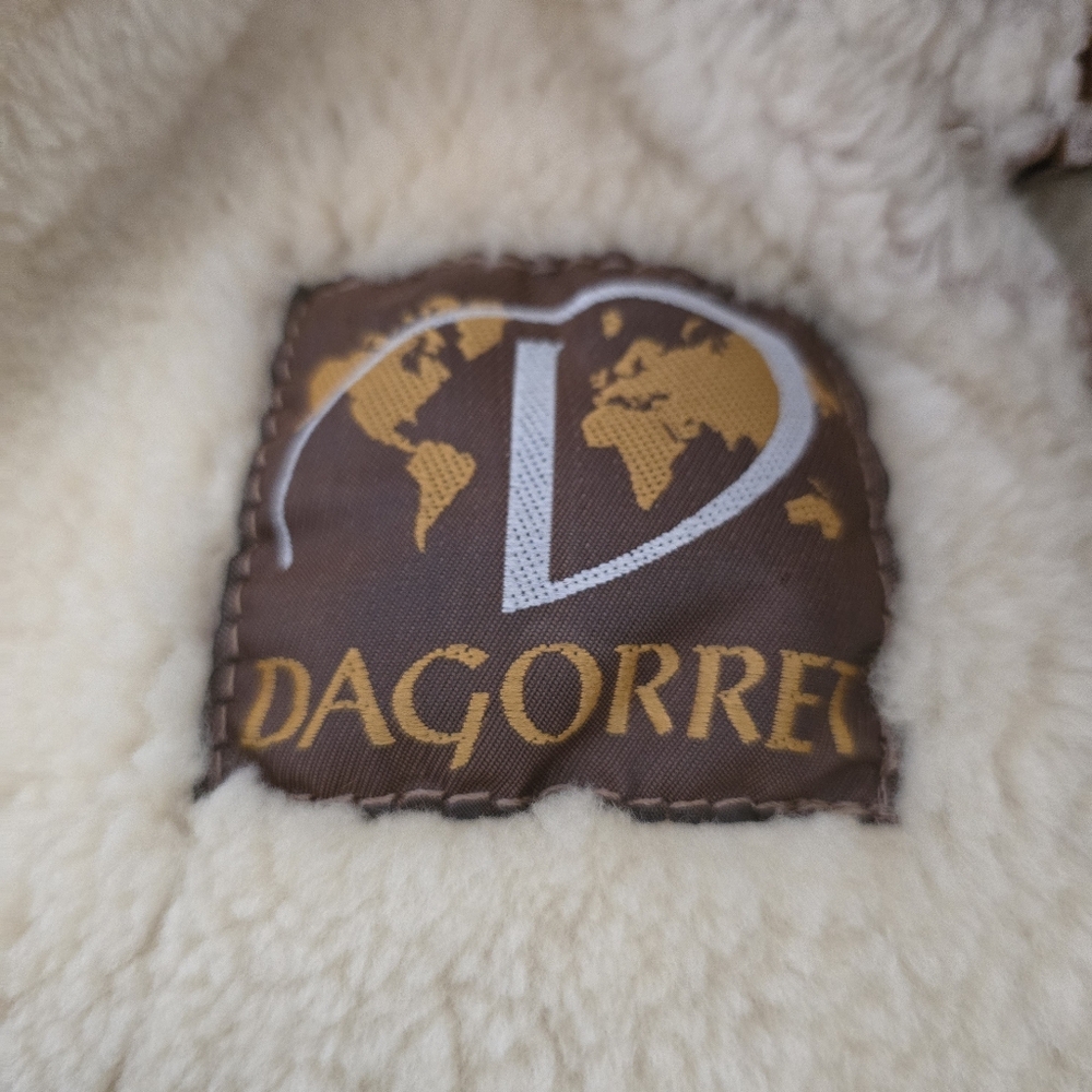 Dagorret Sienna Brown Suede Leather Shearling Midi Coat Size M-L - Picture 7 of 16